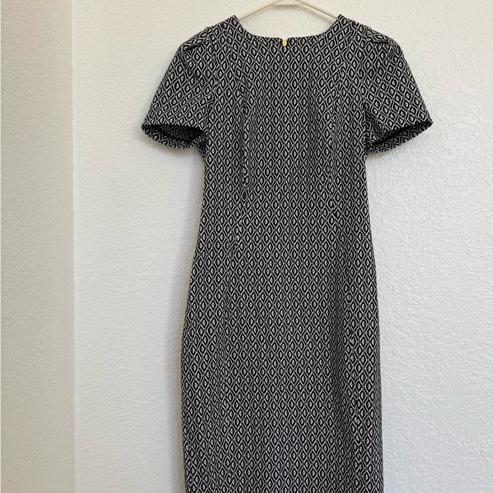 Calvin Klein Black and White Geometric Midi Dress